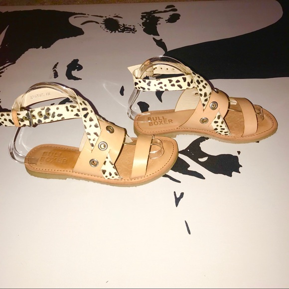 Bull Boxer Shoes Bully Boxer Leather Gladiator Style Print Sandals
